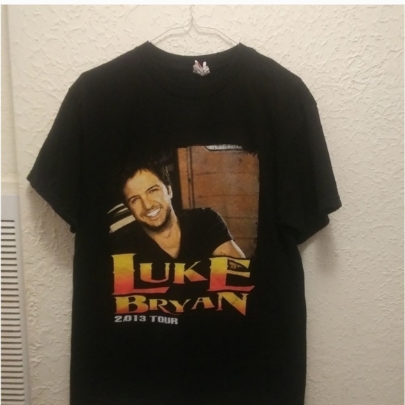 🐮 🐄 Vintage Luke Bryan Short Sleeve Concert T-Shirt 2013 - Picture 2 of 4